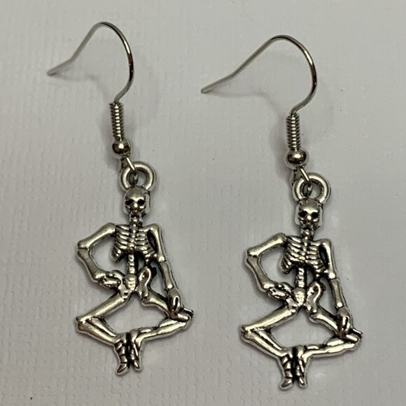 Skeleton Earring, Bones Earring, Halloween Earring, Punk Goth Earring, Gift Idea - Picture 1 of 5